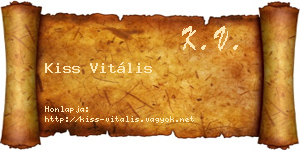 Kiss Vitális névjegykártya