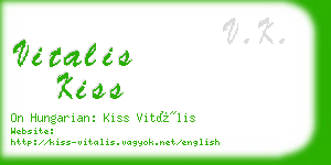 vitalis kiss business card